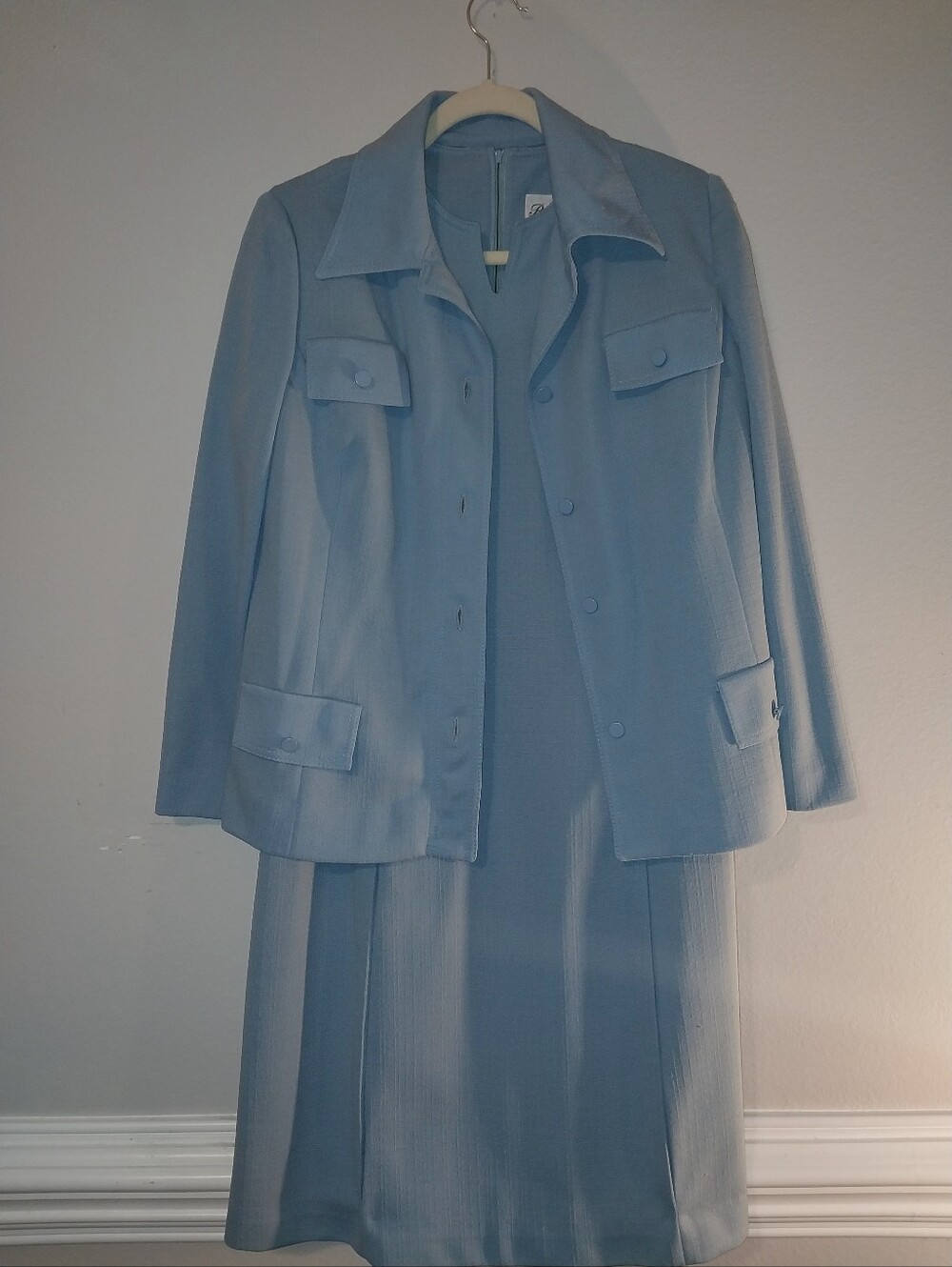 Vinrage 60's Classic Light Blue Women's Jacket and Dress Set